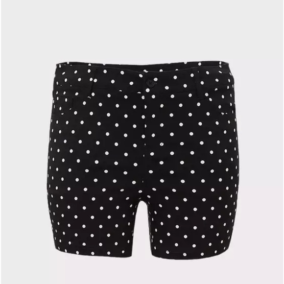 Torrid High Waist Black and White Polka Dot Shorts - Picture 3 of 6